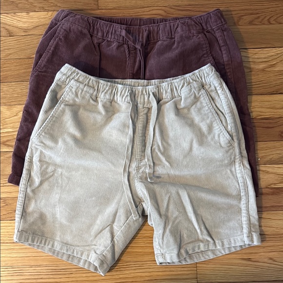Men's Corduroy Shorts - Beige and Brown - Picture 1 of 6